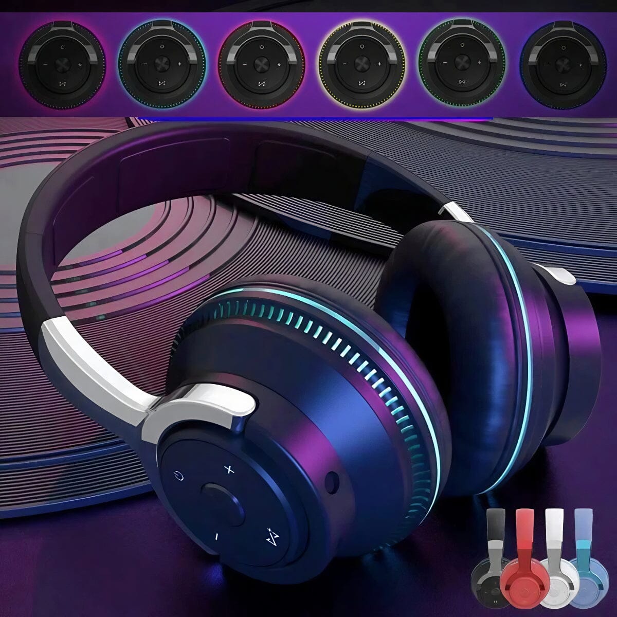 SMAXPro™ Over-Ear Bluetooth Headphones w/ Mic: LED Lights, Noise Cancelling, Stereo Bass, Foldable Wireless bluetooth headphones SMAXPro™ 