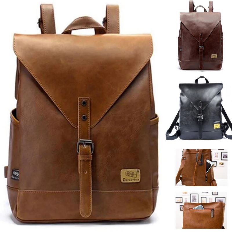 brown faux leather backpacks 3BX™ Urban Men's Faux Leather Business/School Tablet Backpack –  EliteDealsOutlet