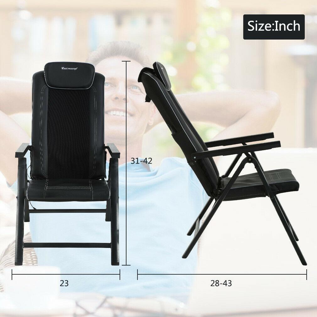 BMASSAGEX™ Adustable Shiatsu Massage Chair Office/Home: Portable-Folding, Heat, Kneading, Vibration massage chair BMASSAGEX™