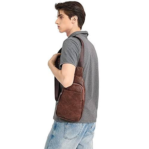 CTLPro™ Men's Crossbody Sling Chest Bag - Faux Leather, Mini Shoulder Bag CTLPro™