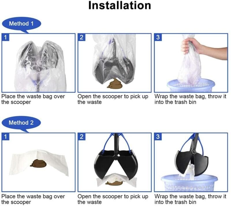 GBitX™ Foldable Dog Pooper Scooper w/ Handle: Non-Breakable Pet Long Waste Picker pooper scooper GBitX™