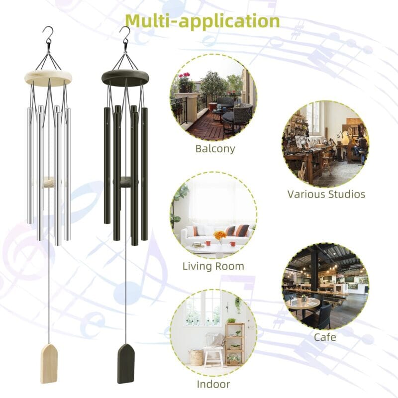 GoodVybe™ Small Garden Wind Chimes: Pleasant Tone, 6 Tubes Decor wind chime GoodVybe™