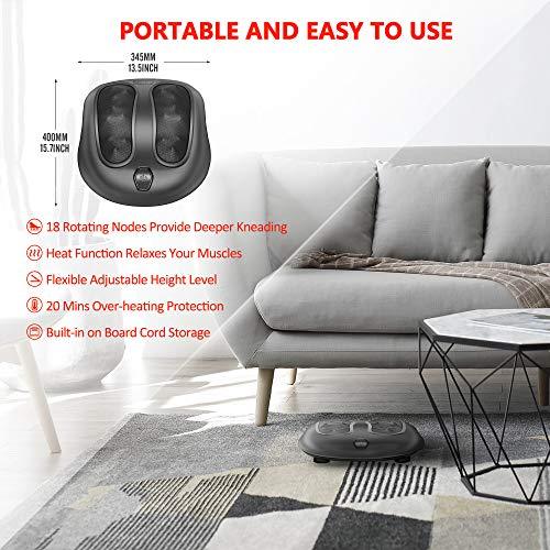 MEDCRX™ Shiatsu Foot Massager w/ Heat | 18 Nodes, Deep Kneading, Adjustable Height foot massager MEDCRX™
