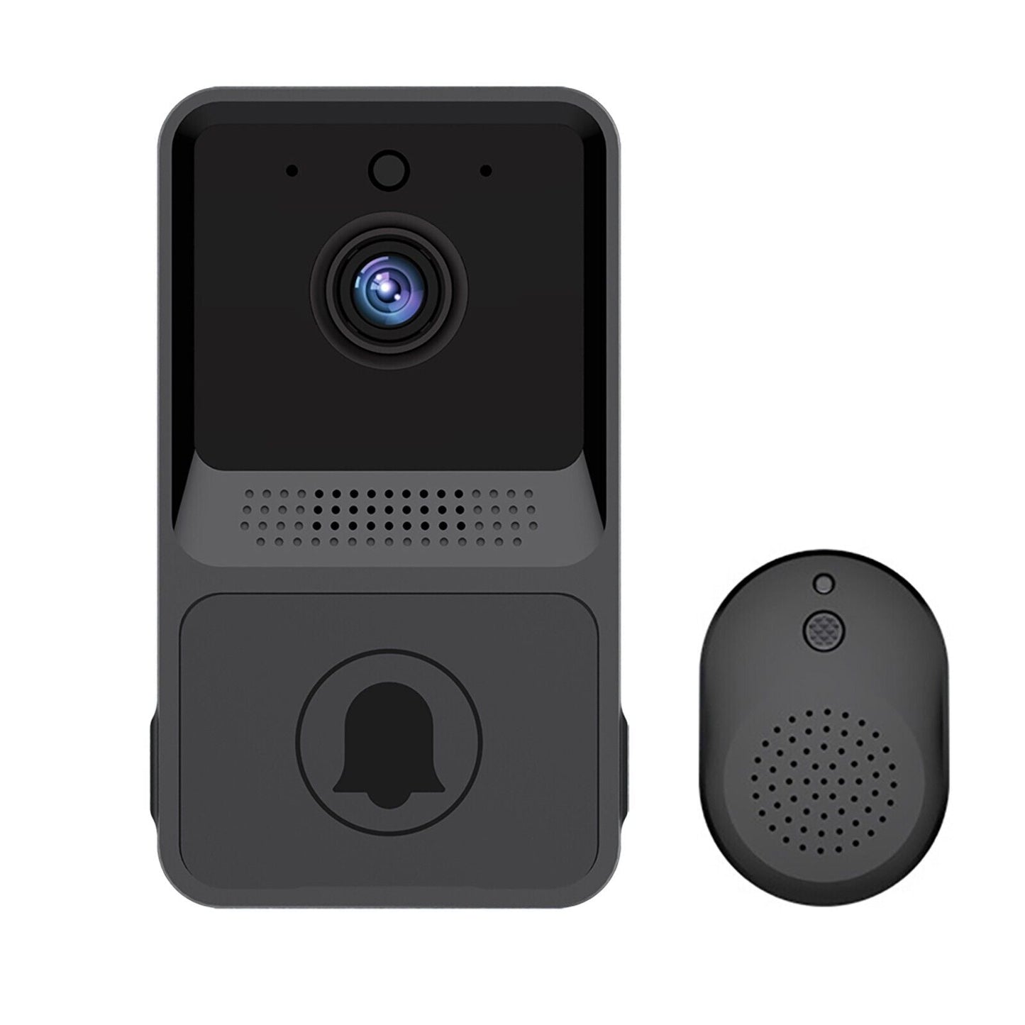 MMSecurify™ Smart HD Video Doorbell - Rechargeable Wireless, 2-Way Intercom, WiFi, Phone App, Cloud Storage smart doorbell MMSecurify™ Black