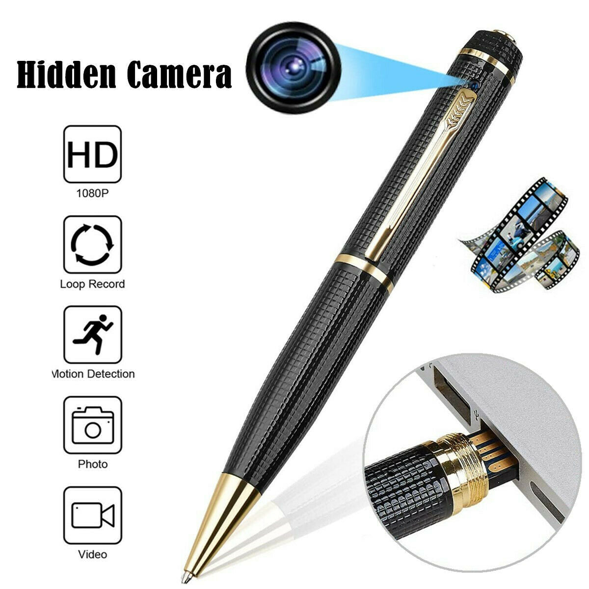 MMSecurify™ Spy Pen Camera - HD 1080P, Hidden Mini Video Recorder, Portable Body Cam spy pen camera MMSecurify™