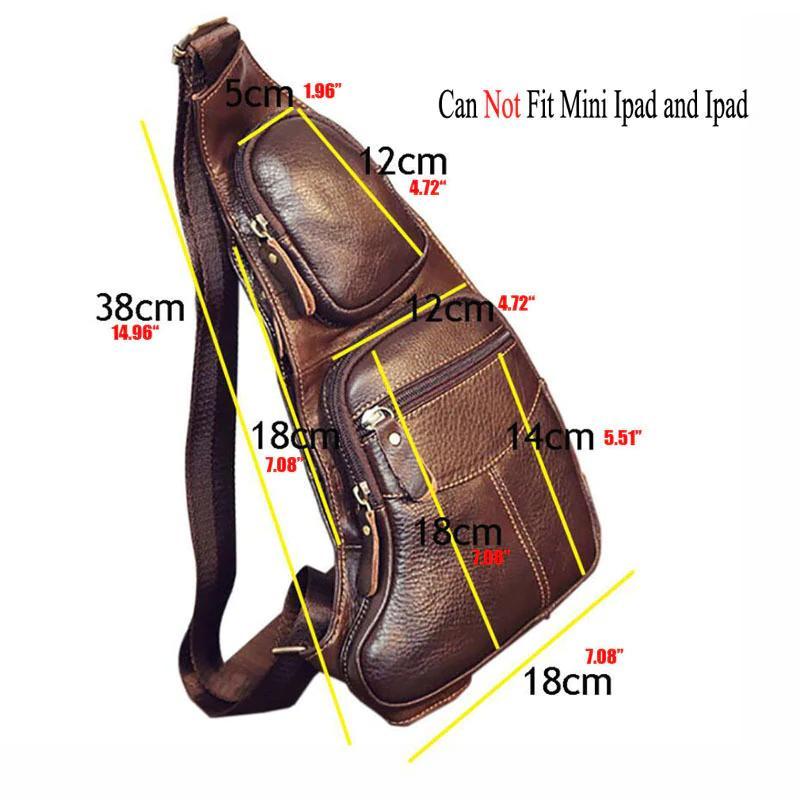 MROYALE™ Men's 100% Leather Crossbody Sling Messenger Chest Satchel Bag sling chest bag MRoyale™ Fashion