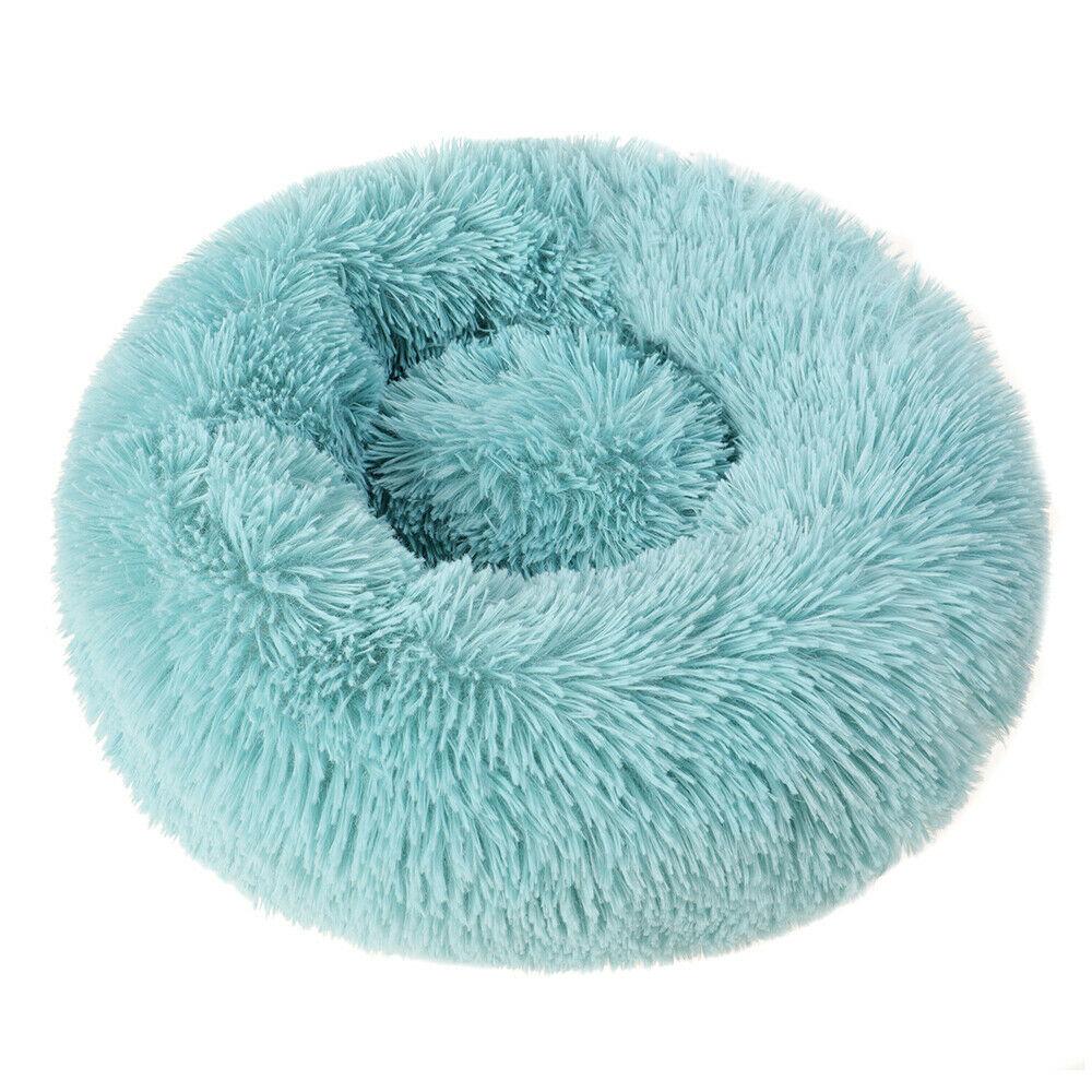 PETLAVISH™ Fluffy Calming Donut Dog/Cat Bed S-XL: Cozy Plush Sleeping Kennel Pet Bed PETLAVISH™ Fashion GreenPL 16in