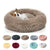 PETLAVISH™ Fluffy Calming Donut Dog/Cat Bed S-XL: Cozy Plush Sleeping Kennel Pet Bed PETLAVISH™ Fashion KhakiPL 16in 