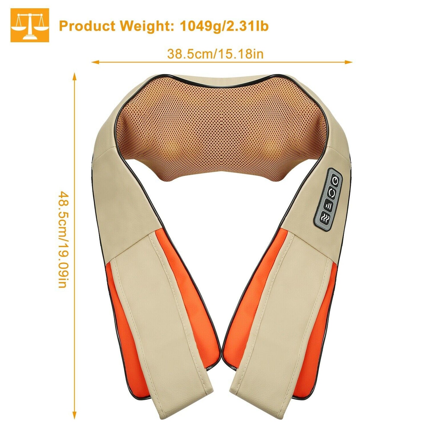 SMAXPLUS™ Hands-Free Neck & Shoulder Shiatsu Back Massager w/ Heat | Deep Kneading neck massager SMAXPLUS™