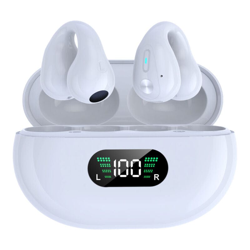 SMAXPro™ Bone Conduction Ear-Clip Bluetooth Headphones: Wireless Open-Ear Mic Headset headphones SMAXPro™ White