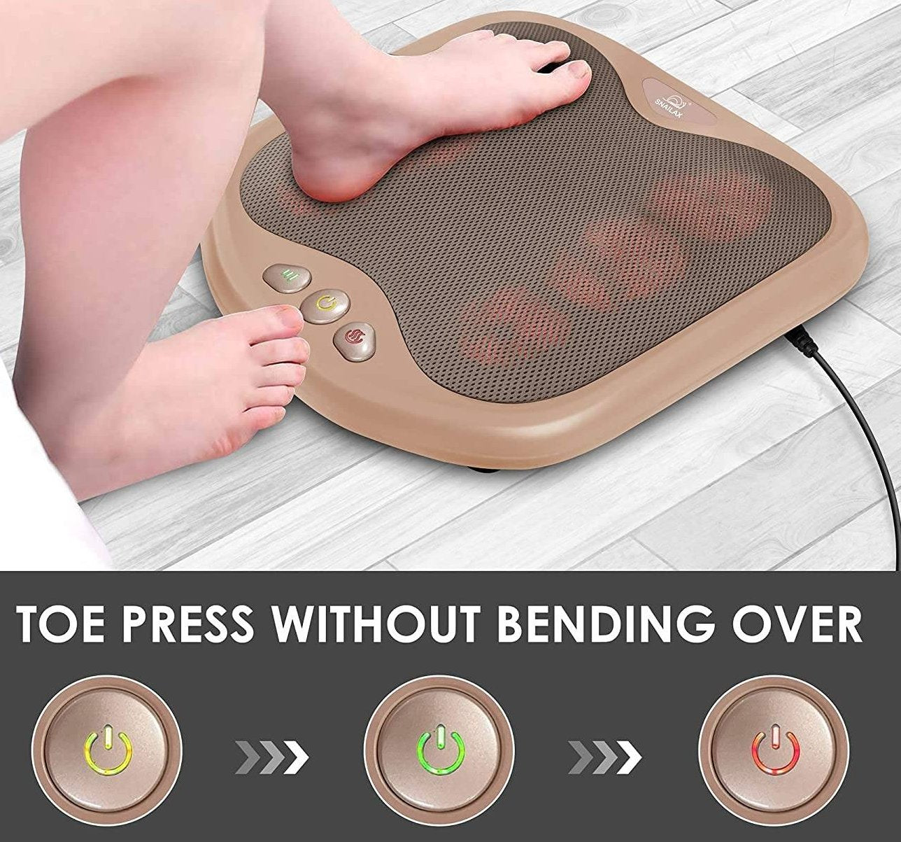 SNLXPRO™ Shiatsu Foot Massager w/ Heat | Deep Kneading, 18 Nodes, Washable | Foot + Back Massager foot massager SNLXPRO™