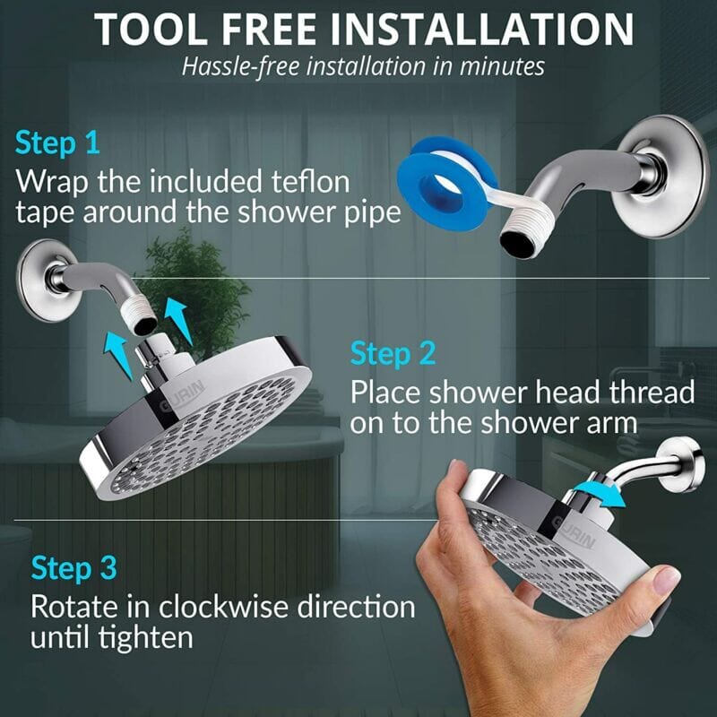 SPureMax™ Rainfall Luxury Shower Head: High Pressure, Waterfall, Adjustable shower head SPureMax™