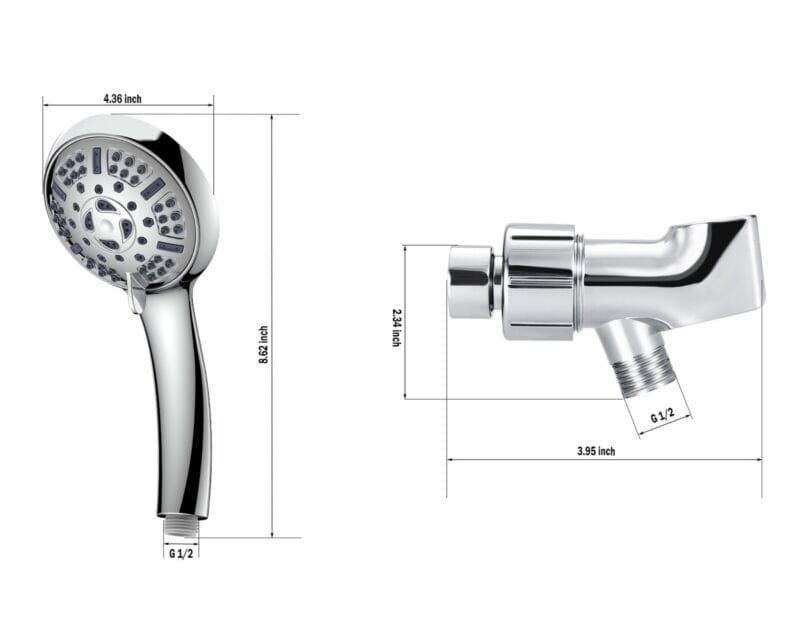 WASpa™ Deluxe Handheld Shower Head Set: Hose, 9 Modes, High Pressure, Mount shower head WASpa™