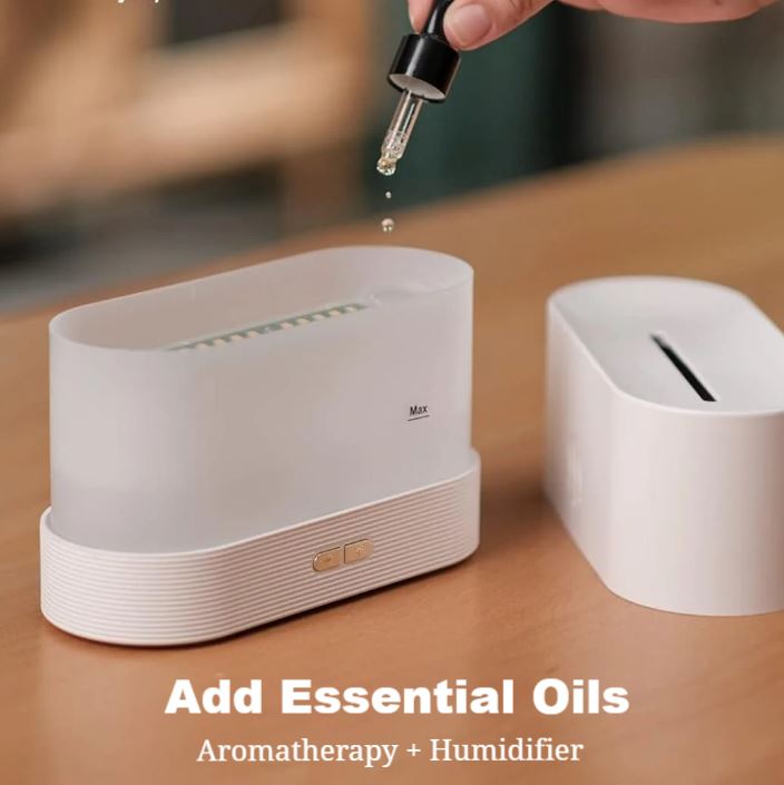 FGLux™ 7 Colors 3D Flame Mist Essential Oil Diffuser: 180ml Aroma Air Humidifier FGLux™ 