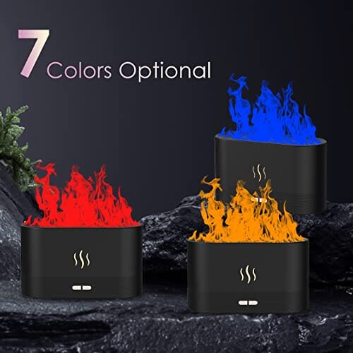 FGLux™ 7 Colors 3D Flame Mist Essential Oil Diffuser: 180ml Aroma Air Humidifier FGLux™ 