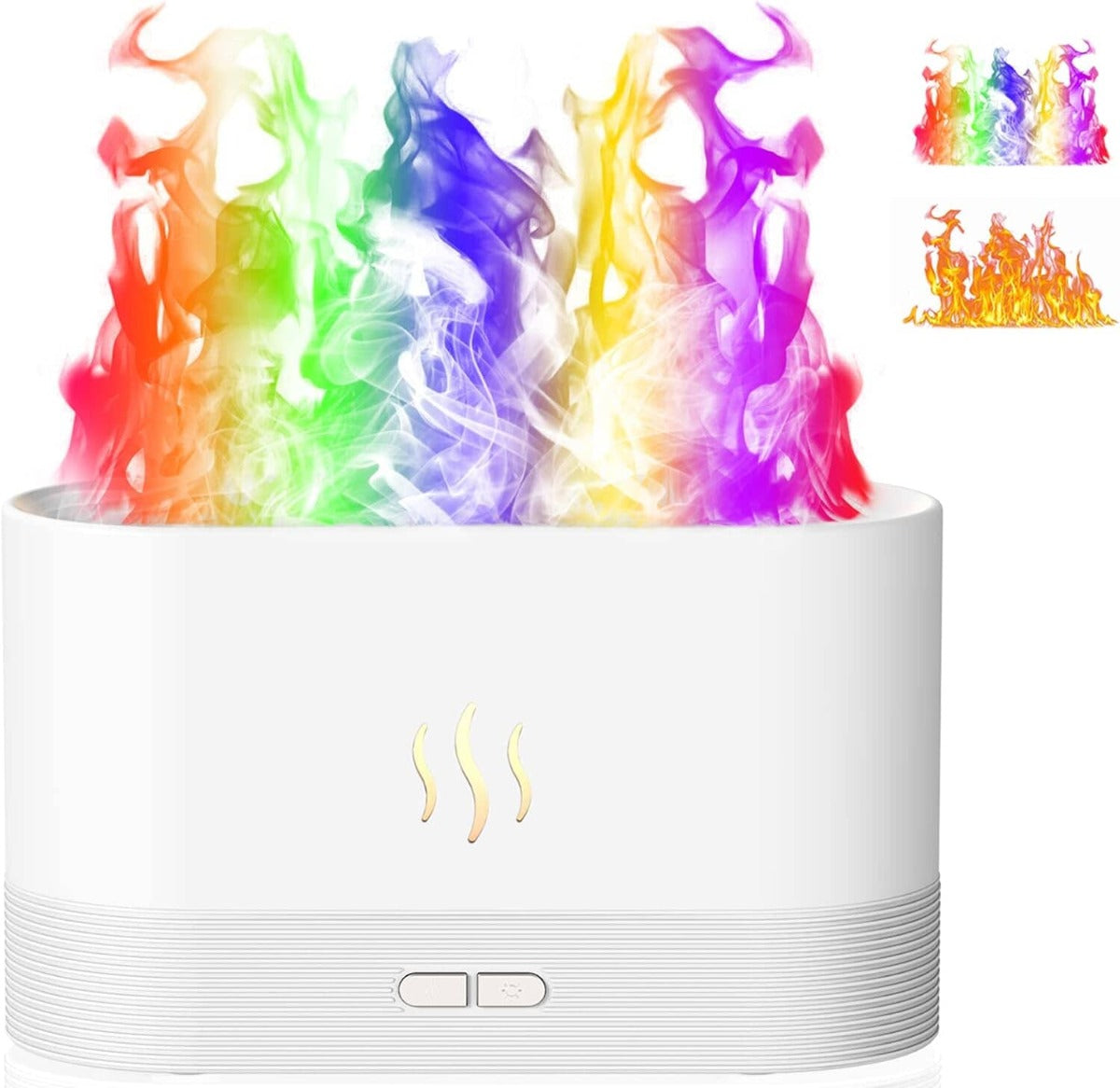 FGLux™ 7 Colors 3D Flame Mist Essential Oil Diffuser: 180ml Aroma Air Humidifier FGLux™ White 