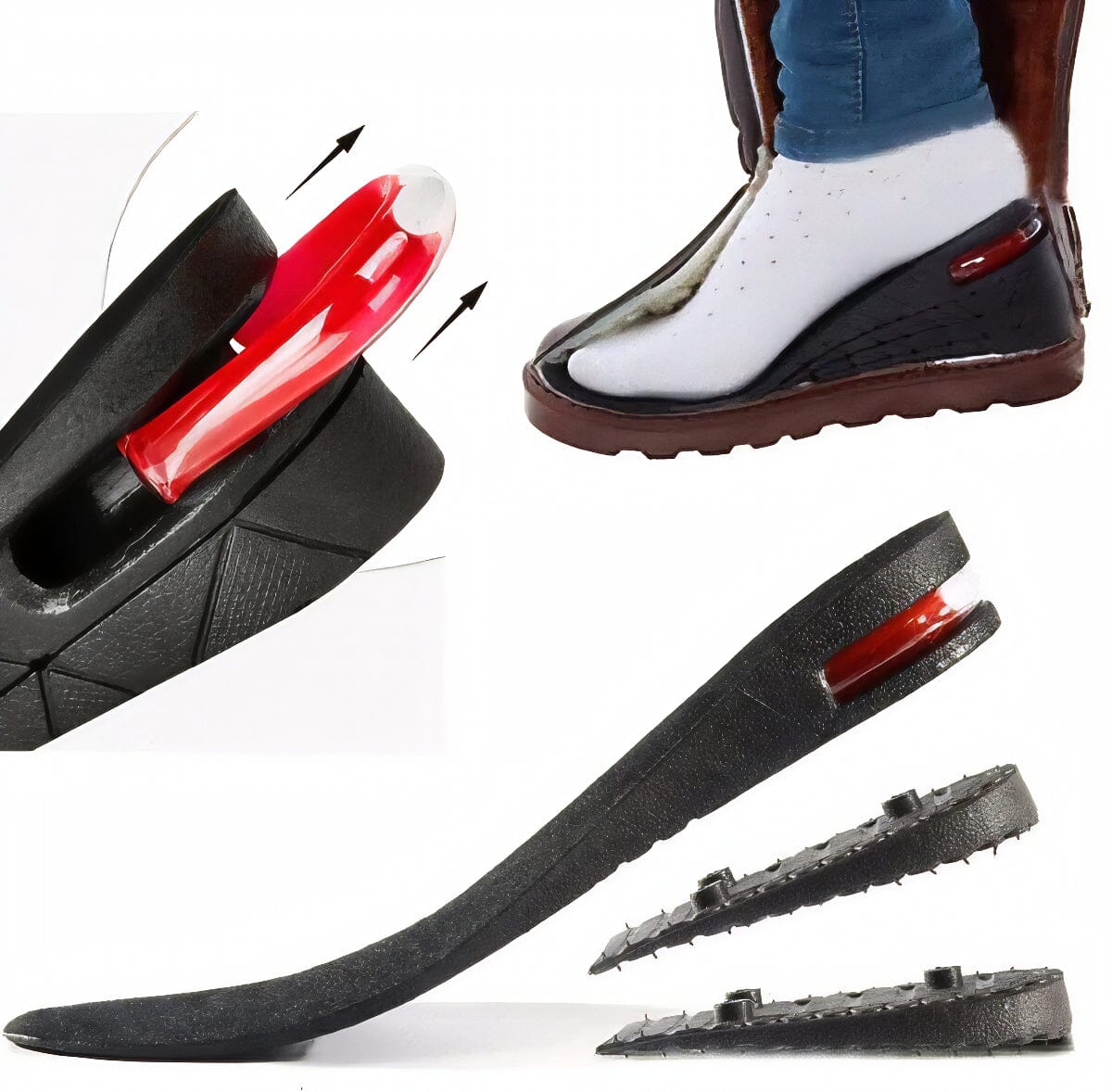 FlexVybe™ Height Increase Insoles: Be Taller, Invisible Heel Lift Shoe Inserts Orthotic Insoles FlexVybe™ 