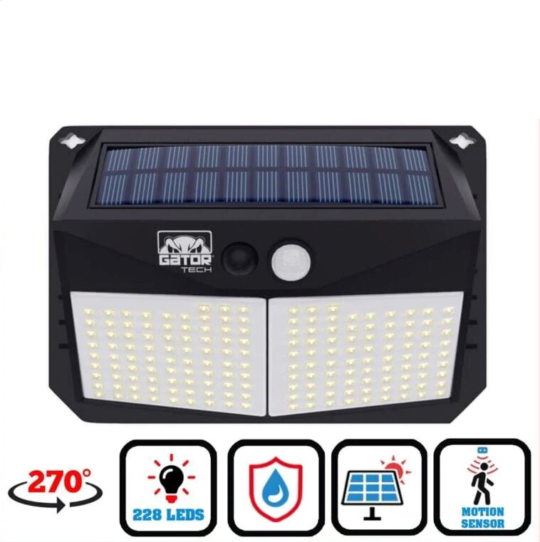 GatorXPro™ 228LED Solar Light: PIR Motion Sensor, Outdoor Security Garden Wall Lamp solar street light GatorXPro™ 