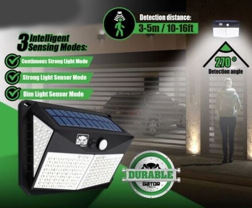 GatorXPro™ 228LED Solar Light: PIR Motion Sensor, Outdoor Security Garden Wall Lamp solar street light GatorXPro™ 