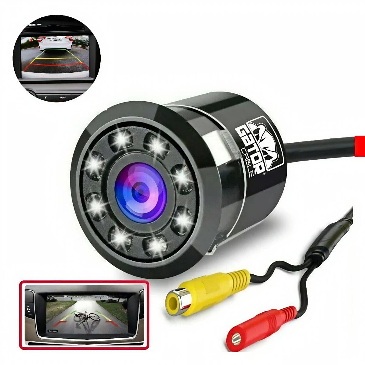 External Car Rear Camera GatorXPro™ Car Rear View Reverse Camera: 170° HD, 8LED Backup Parking ...