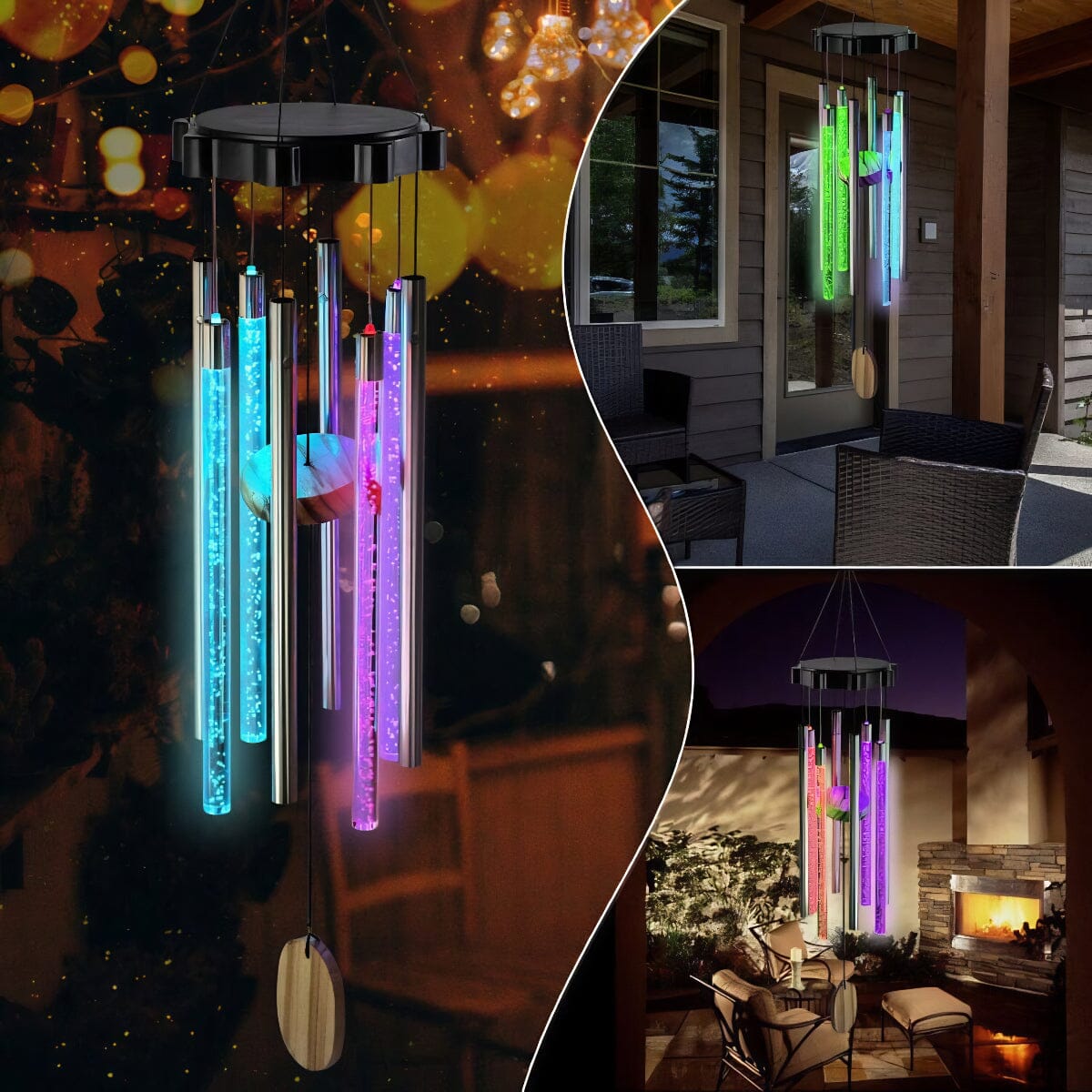 Led color changing solar wind chime light cheap