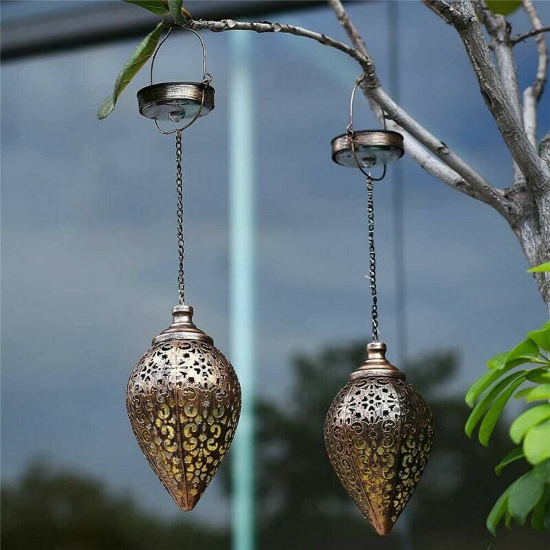 GoodVybe™ Solar LED &#39;Hanging Lantern&#39; Light: Outdoor Metal Art, Garden Lamp Decor GoodVybe™ 