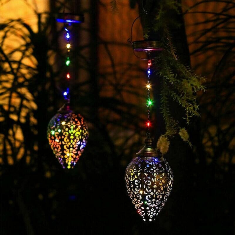 GoodVybe™ Solar LED &#39;Hanging Lantern&#39; Light: Outdoor Metal Art, Garden Lamp Decor GoodVybe™ 