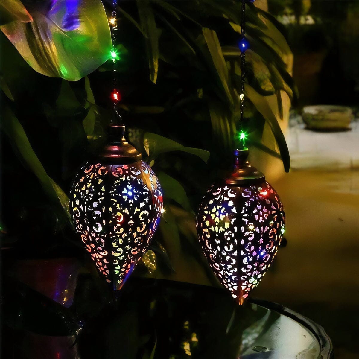 GoodVybe™ Solar LED &#39;Hanging Lantern&#39; Light: Outdoor Metal Art, Garden Lamp Decor solar street light GoodVybe™ 