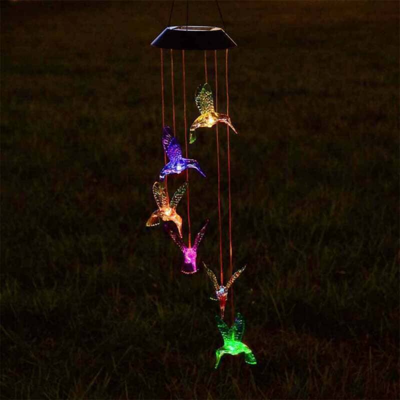 GoodVybe™ Solar LED Hummingbird Wind Chime Lights: Color-Changing Garden Decor GoodVybe™ 