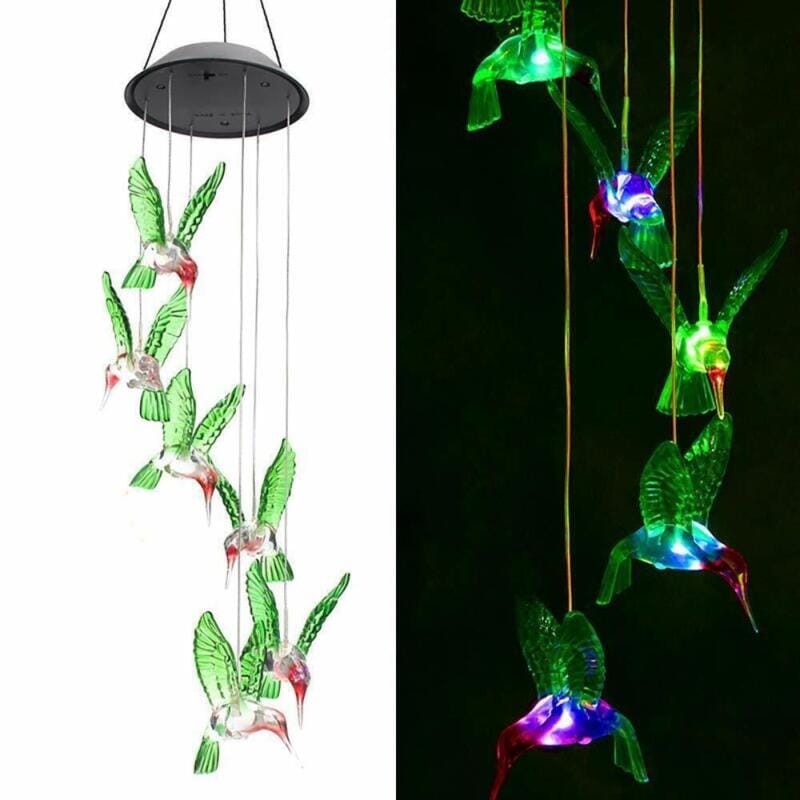 GoodVybe™ Solar LED Hummingbird Wind Chime Lights: Color-Changing Garden Decor GoodVybe™ 