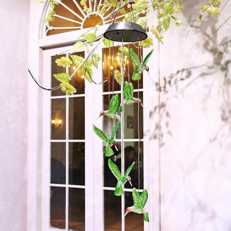 GoodVybe™ Solar LED Hummingbird Wind Chime Lights: Color-Changing Garden Decor GoodVybe™ 