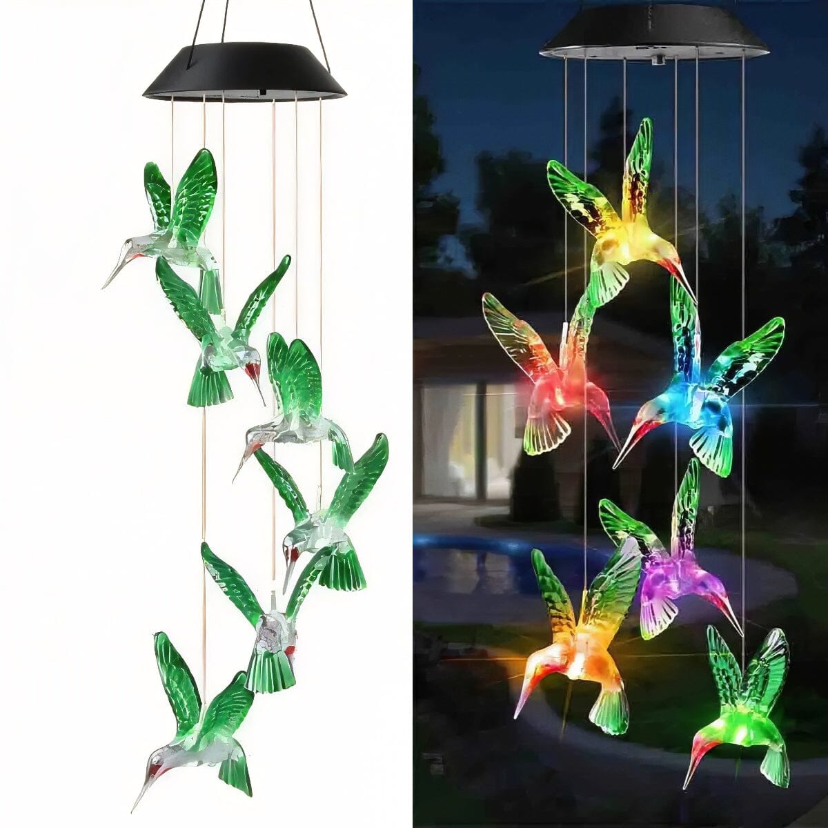 GoodVybe™ Solar LED Hummingbird Wind Chime Lights: Color-Changing Garden Decor wind chime GoodVybe™ 