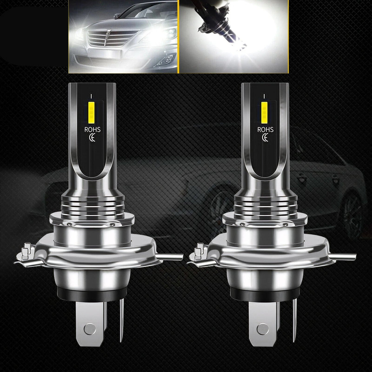 NSILux™ H4 LED Fog Driving Light Kit: 9003 Hi-Low Beam, 6000K Super Bright White Car Headlights NSILux™ 