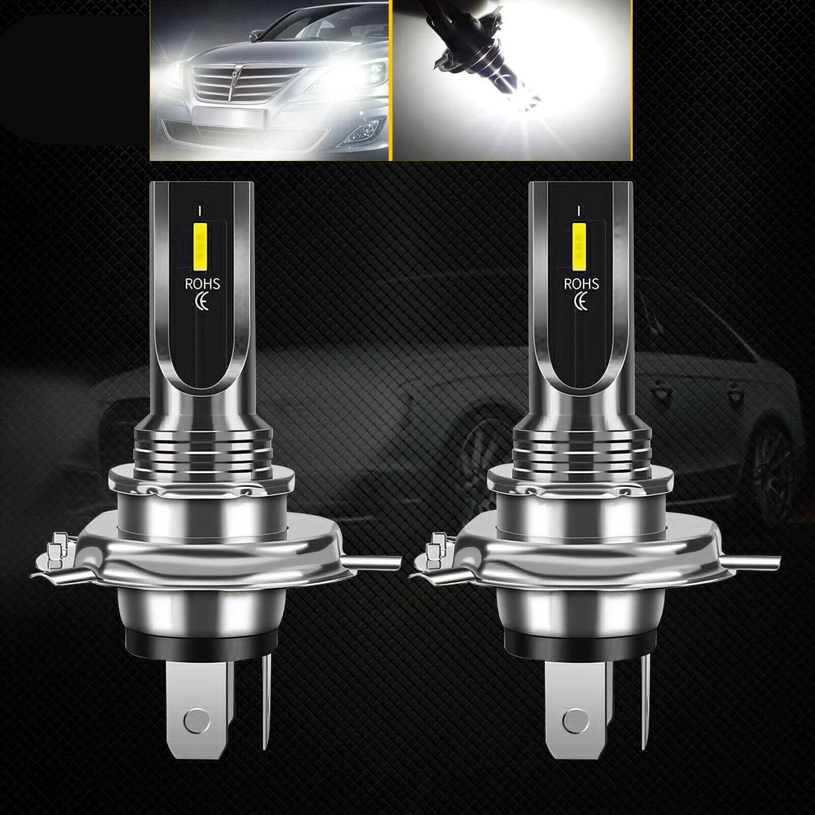 NSILux™ H4 LED Fog Driving Light Kit: 9003 Hi-Low Beam, 6000K Super Bright White Car Headlights NSILux™ 