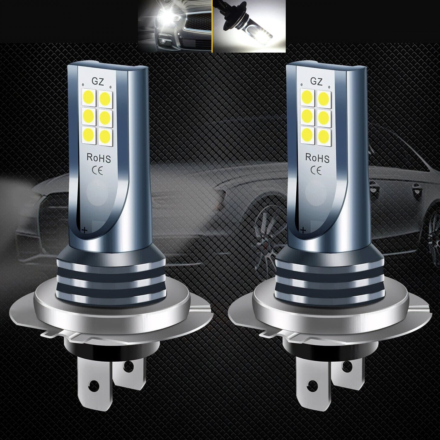NSILux™ H7 LED Fog Driving Light Kit: DRL Hi-Low Beam, 6000K, 30000LM Super Bright Car Headlights NSILux™ 
