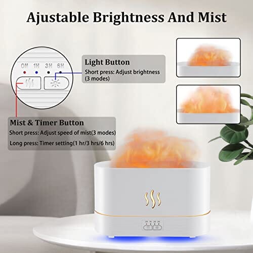 PLWMax™ 300ml 7 Colors 3D Flame Mist Essential Oil Diffuser: Aroma Air Humidifier flame mist diffuser PLWMax™ 