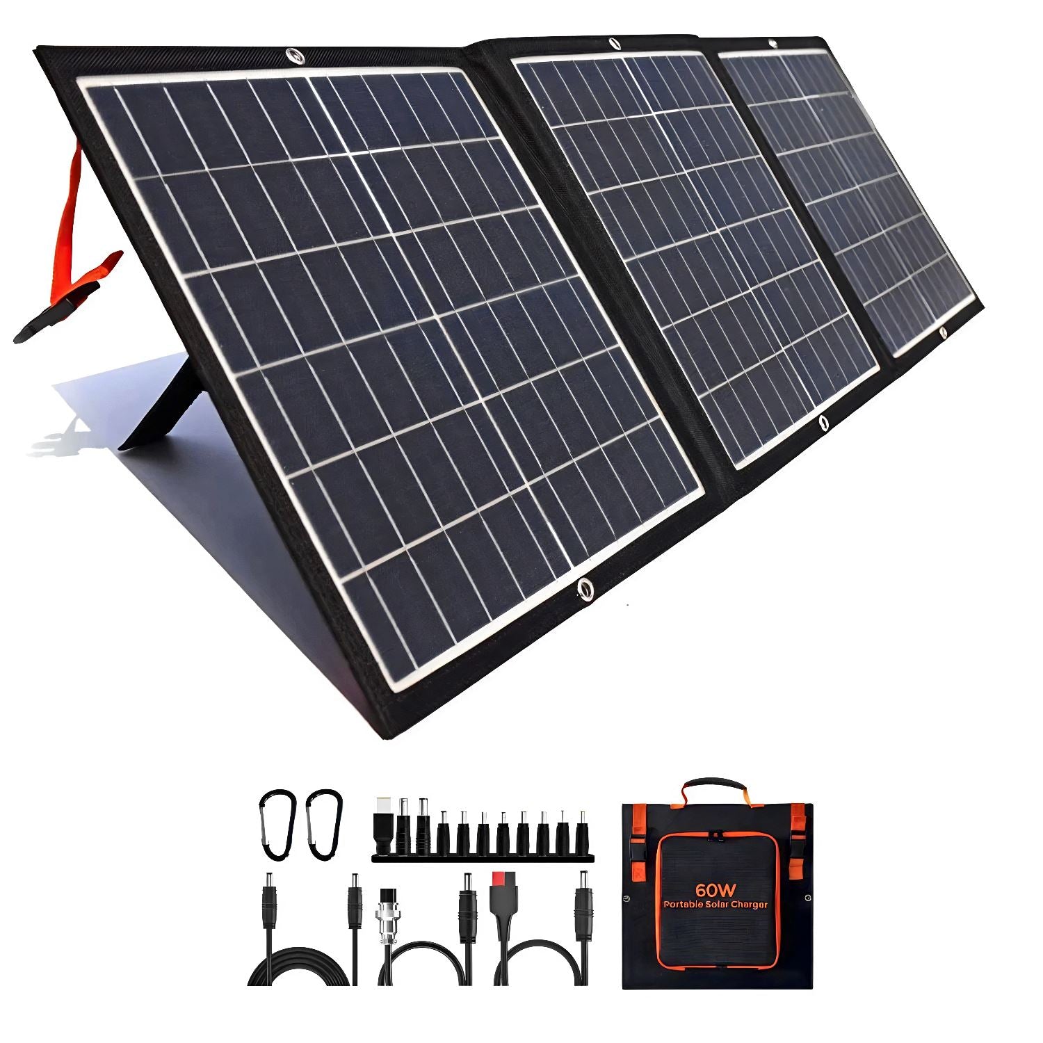 PWSolar™ 60W Folding Solar Panel Kit: Portable, USB/DC, Power Station Charger Solar Panels PWSolar™ 