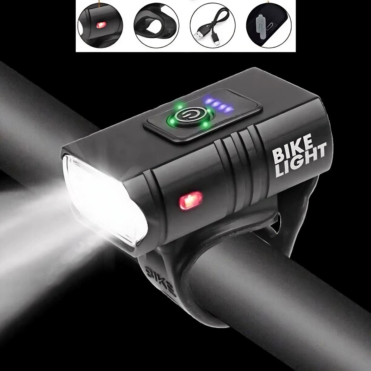 SMAXElite™ LED Rechargeable Bicycle Headlight: Front Bike Lamp, 6 Modes, USB bike led SMAXElite™ 