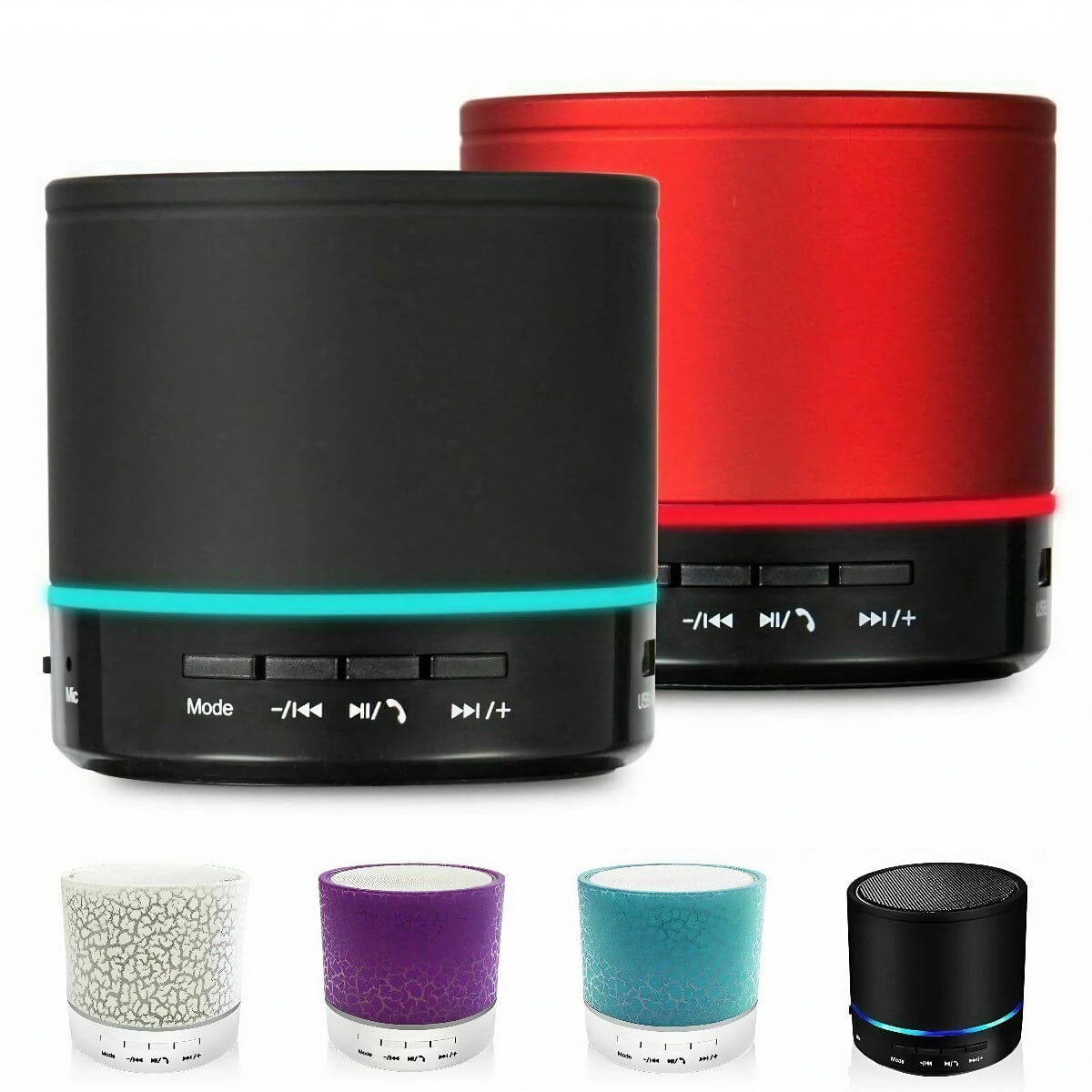 SMAXLUMINOUS™ Light Up Mini Portable Bluetooth Speaker LOUD Stereo Bass USB/UTF/AUX + Mic bluetooth speakers SMAXLUMINOUS™ Black 