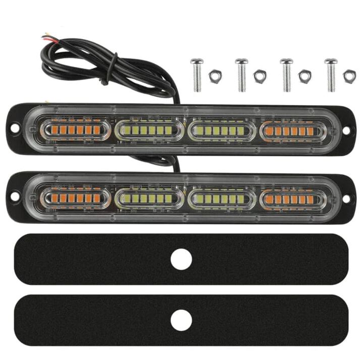 SMAXPro™ 24LED Strobe Light Bars (2x) - Amber/White, Warning Hazard, Flashing Beacon strobe light bar SMAXPro™ 