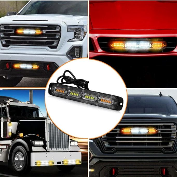SMAXPro™ 24LED Strobe Light Bars (2x) - Amber/White, Warning Hazard, Flashing Beacon strobe light bar SMAXPro™ 