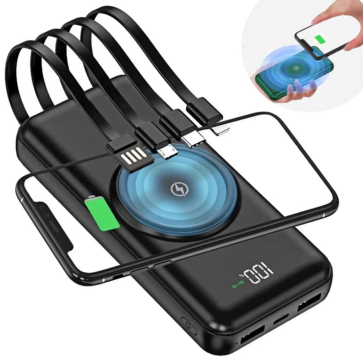 SMAXPro™ 4-in-1 Innovative Power Bank: 25,800mAh, QI Wireless, 4 Built-In USB Charger power bank SMAXPro™ 