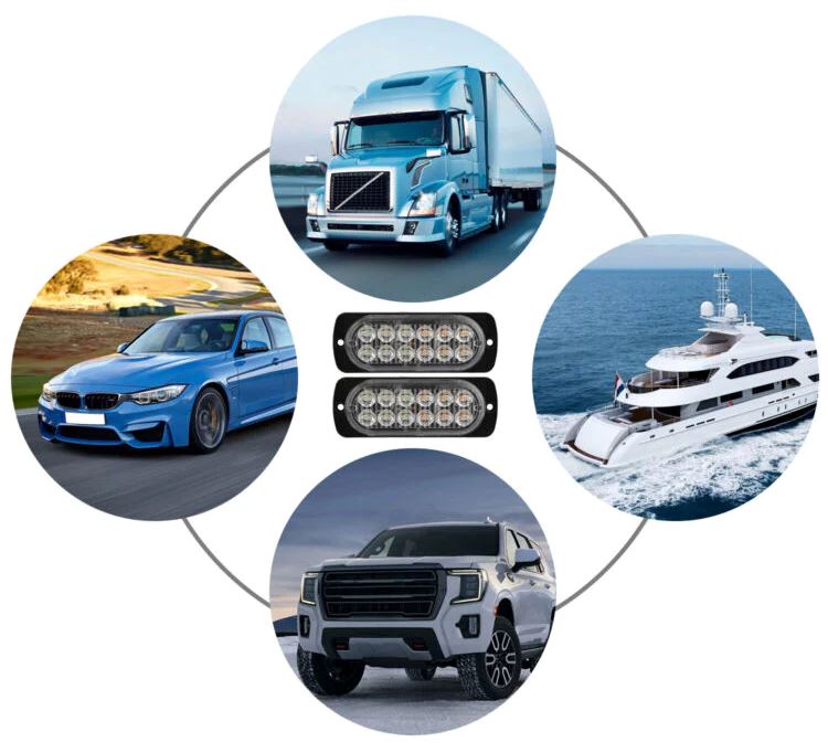 SMAXPro™ 4x 12LED Strobe Light Bars - Amber/White, Warning Hazard, Flashing Beacon strobe light bar SMAXPro™ 