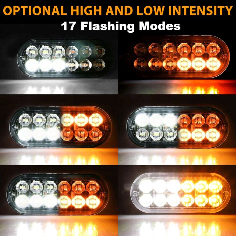SMAXPro™ 4x 12LED Strobe Light Bars - Amber/White, Warning Hazard, Flashing Beacon strobe light bar SMAXPro™ 