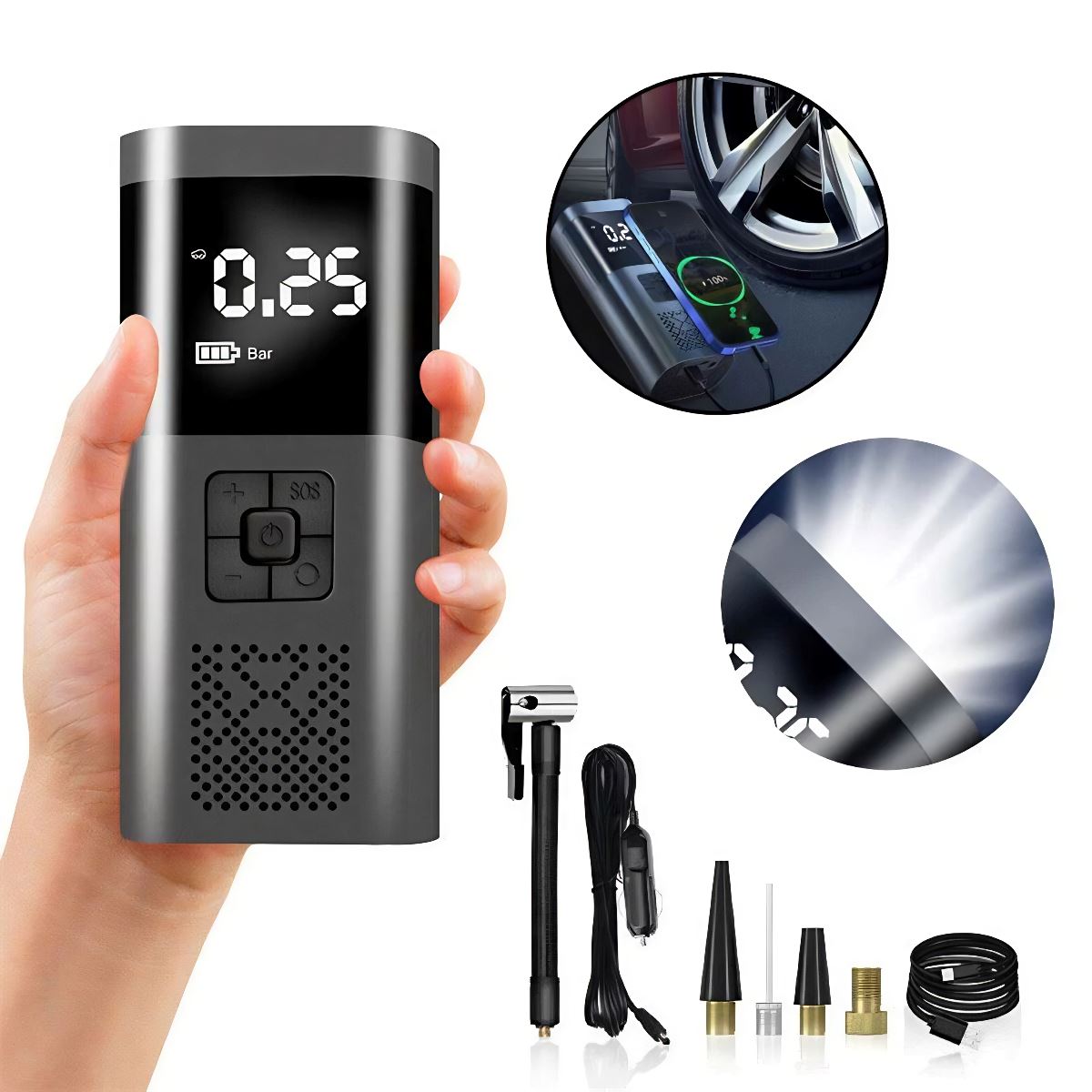 SMAXPro™ Digital Tire Inflator + Power Bank: 150PSI/12V, 6000mAH, Air Compressor/Inflator tire inflator SMAXPro™ 