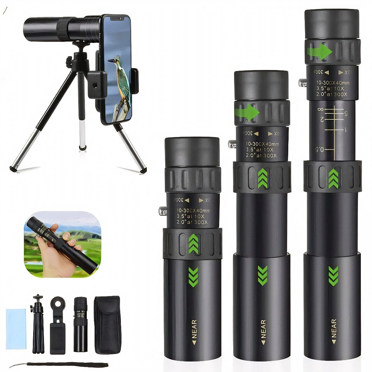 SMAXPro™ HD Mobile Telescope: 10-300X40mm Zoom, Tripod, Monocular, Military telescope SMAXPro™ 