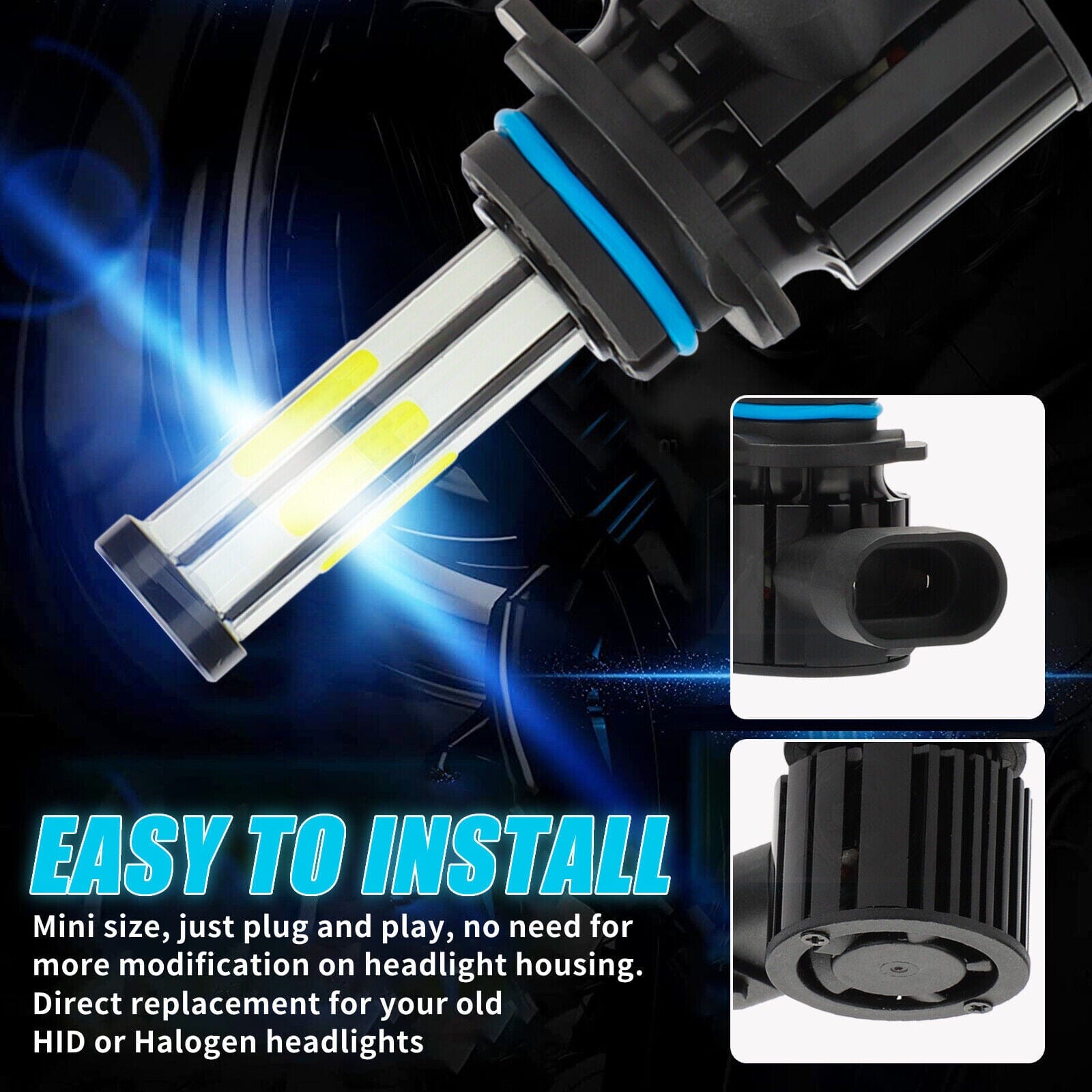 SMAXPro™ HIR2 LED Headlight Bulbs Kit: 9012, 6-sides, Hi-Low Beam, 6500K XBright car headlights SMAXPro™ 