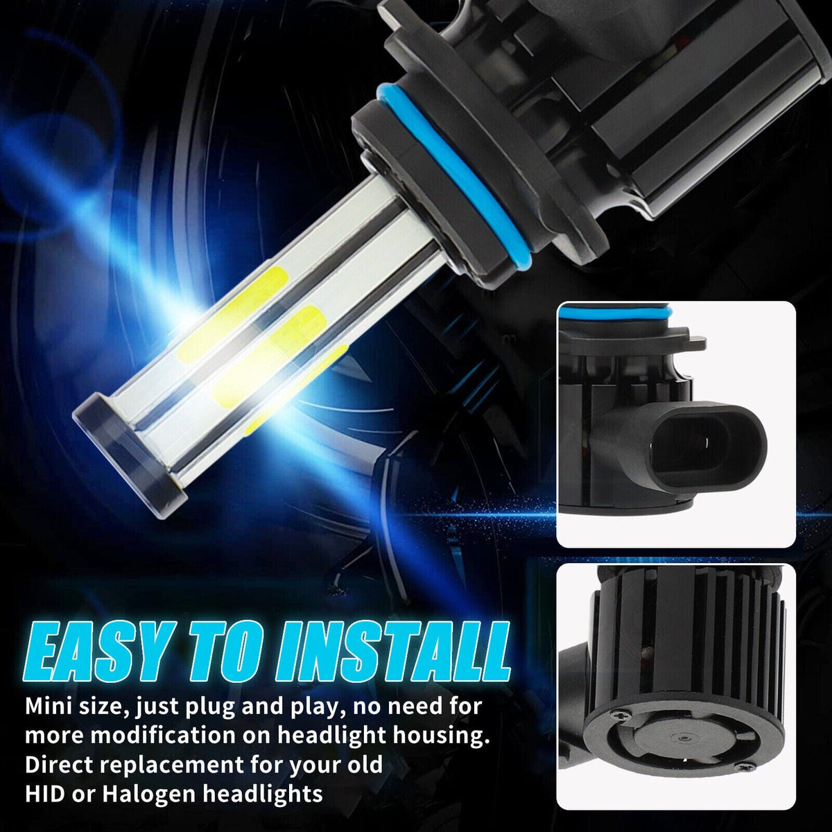 SMAXPro™ HIR2 LED Headlight Bulbs Kit: 9012, 6-sides, Hi-Low Beam, 6500K XBright car headlights SMAXPro™ 