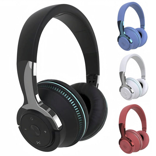 SMAXPro™ Over-Ear Bluetooth Headphones w/ Mic: LED Lights, Noise Cancelling, Stereo Bass, Foldable Wireless bluetooth headphones SMAXPro™ Black 