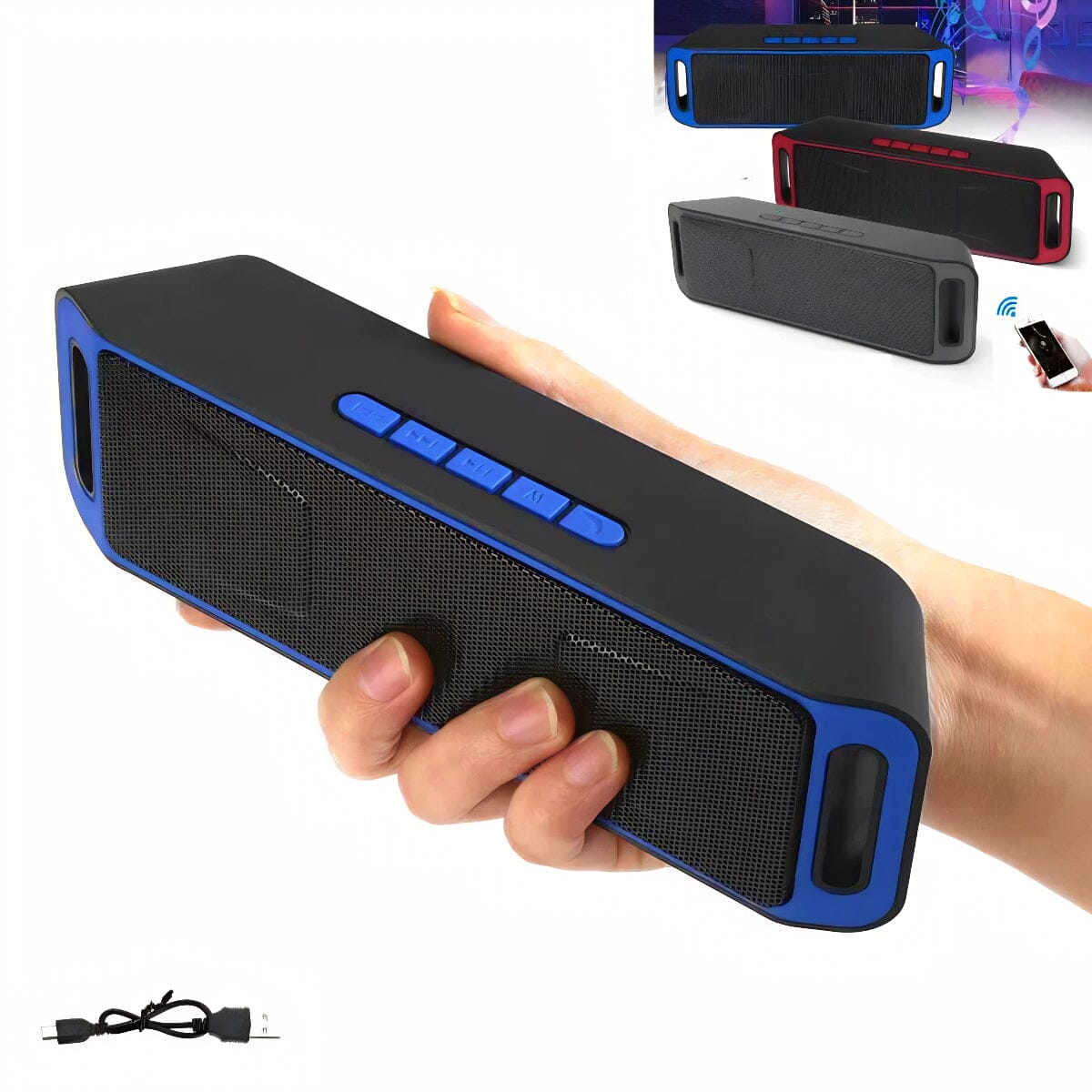 SMAXPro™ Portable Mini Bluetooth Speaker: Stereo Bass, Call Hands-Free, FM Radio, USB/TF bluetooth speaker SMAXPro™ Blue 